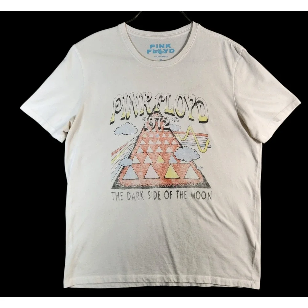 Pink Floyd Dark Side of the Moon 1972 Graphic T-Shirt White Size XL
